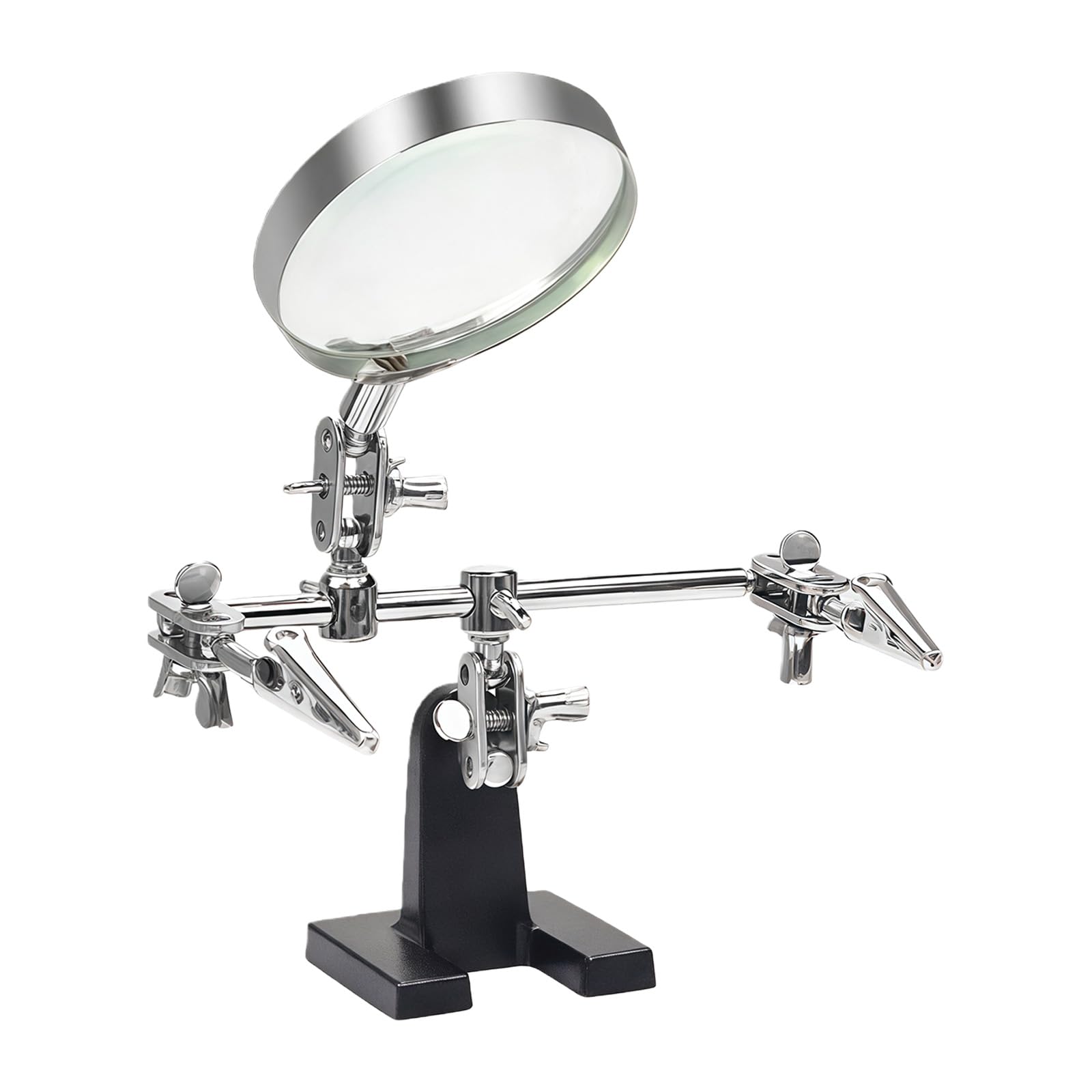 Snorvixre Helping Hands With Magnifyings Glass, Third Hand Solder Aid Soldering Wire Station Stand Alligators Clip Helping Hands Magnifier Soldering Station
