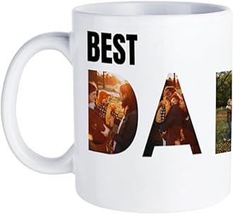 CMLONGQIA Custom Mug with Photo Logo Text Personalised Coffee Mug 11Oz Double Side Customised Present for Father's Day