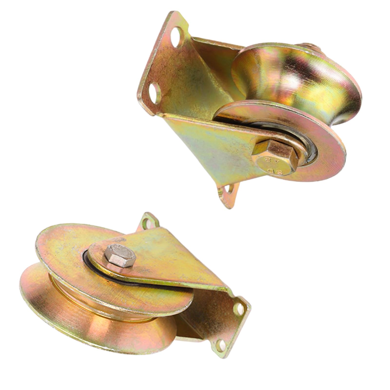 Set di 2 pulegge piccole con scanalatura a V – sistema di carrucole per porte scorrevoli, attrezzature per esercizi e sollevamento, capacità 200 kg, 100 mm, ideale per uso domestico e in palestra