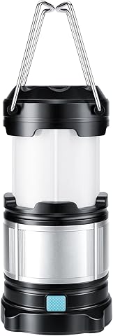 Expower Lámpara de Camping Recargable IPX5 Farol de Acampada Estirable con 4 Modos Iluminación Apto a Acampar Camping, Cobertizos, Pesca Nocturna, Caza