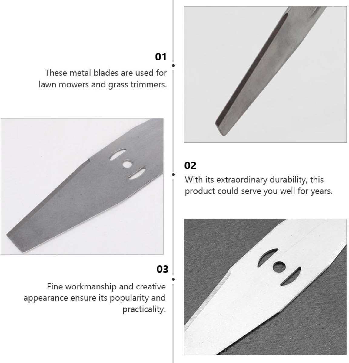 ORFOFE 6 Pcs Steel Lawn Mower Trimmer Blades for Easy Installation image 3