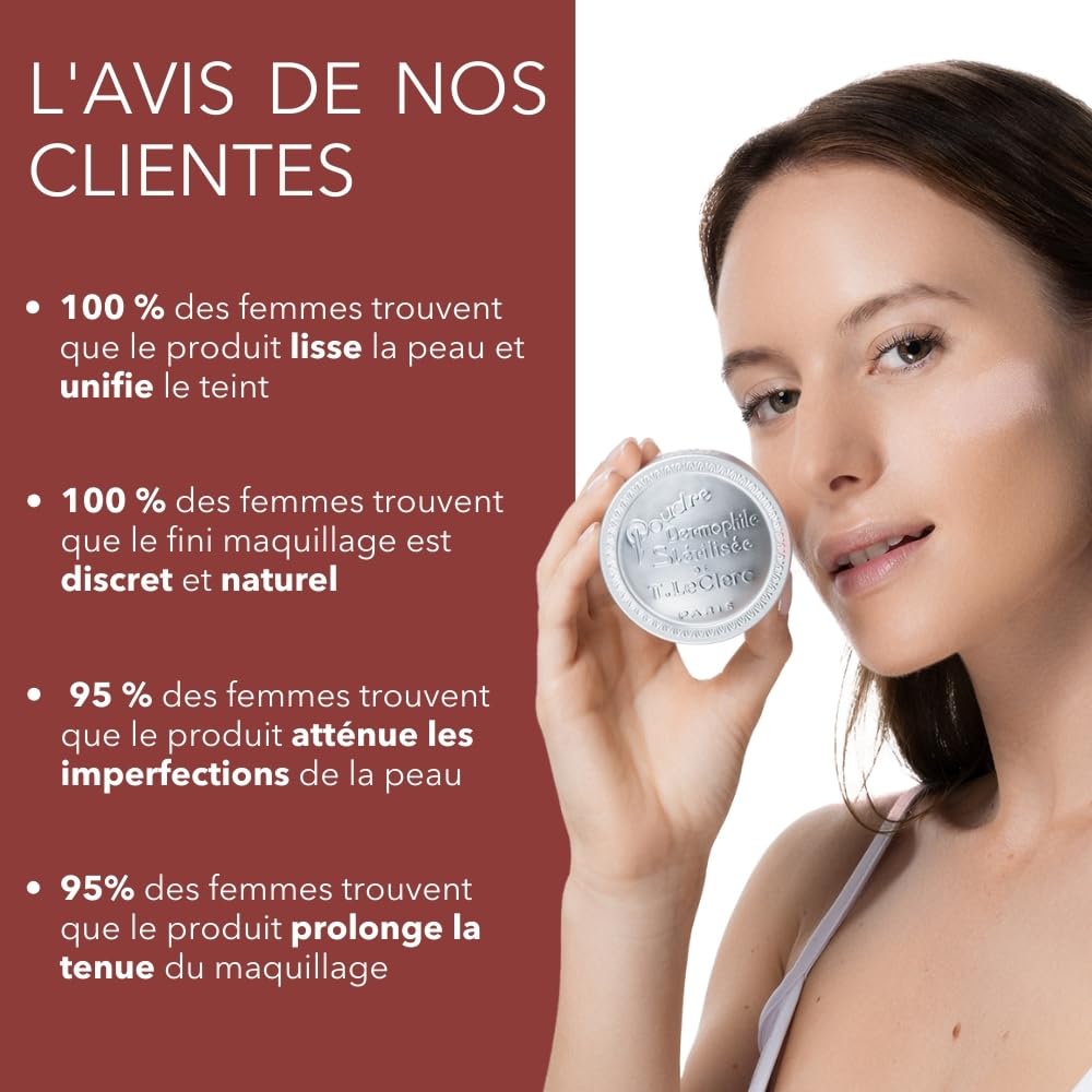 T. LeClerc - Polvere libera Dermophile – Tonalità 13 Tiglio – Made in France – Formula Vegan – Testato sotto controllo dermatologico