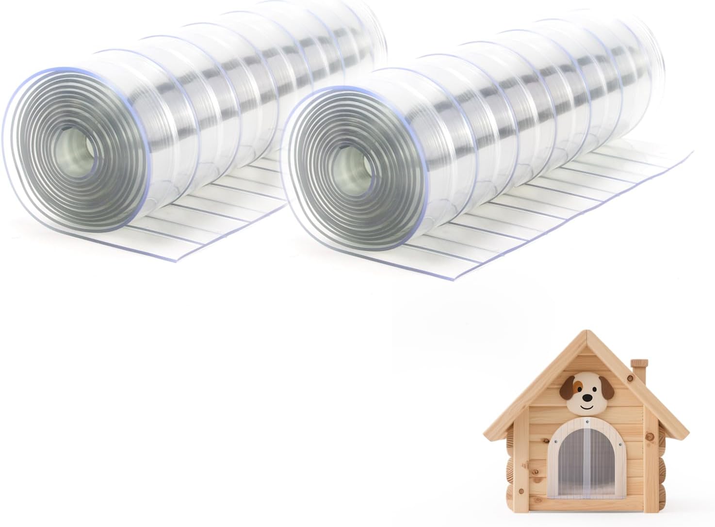 HIDROSIL Plastic Vinyl Door Flaps for DIY Dog House- (8 ft x 12 in [1 pcs]), Dog Door Replacement Strips, for DIY Cat Door - Doghouse or Kennel Door Flap, Clear