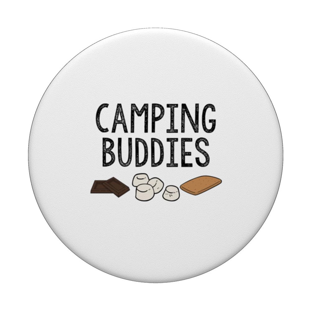 Funny Camping Buddies S'mores Campfire Snacks for Campers PopSockets Swappable PopGrip, Black - Image 3