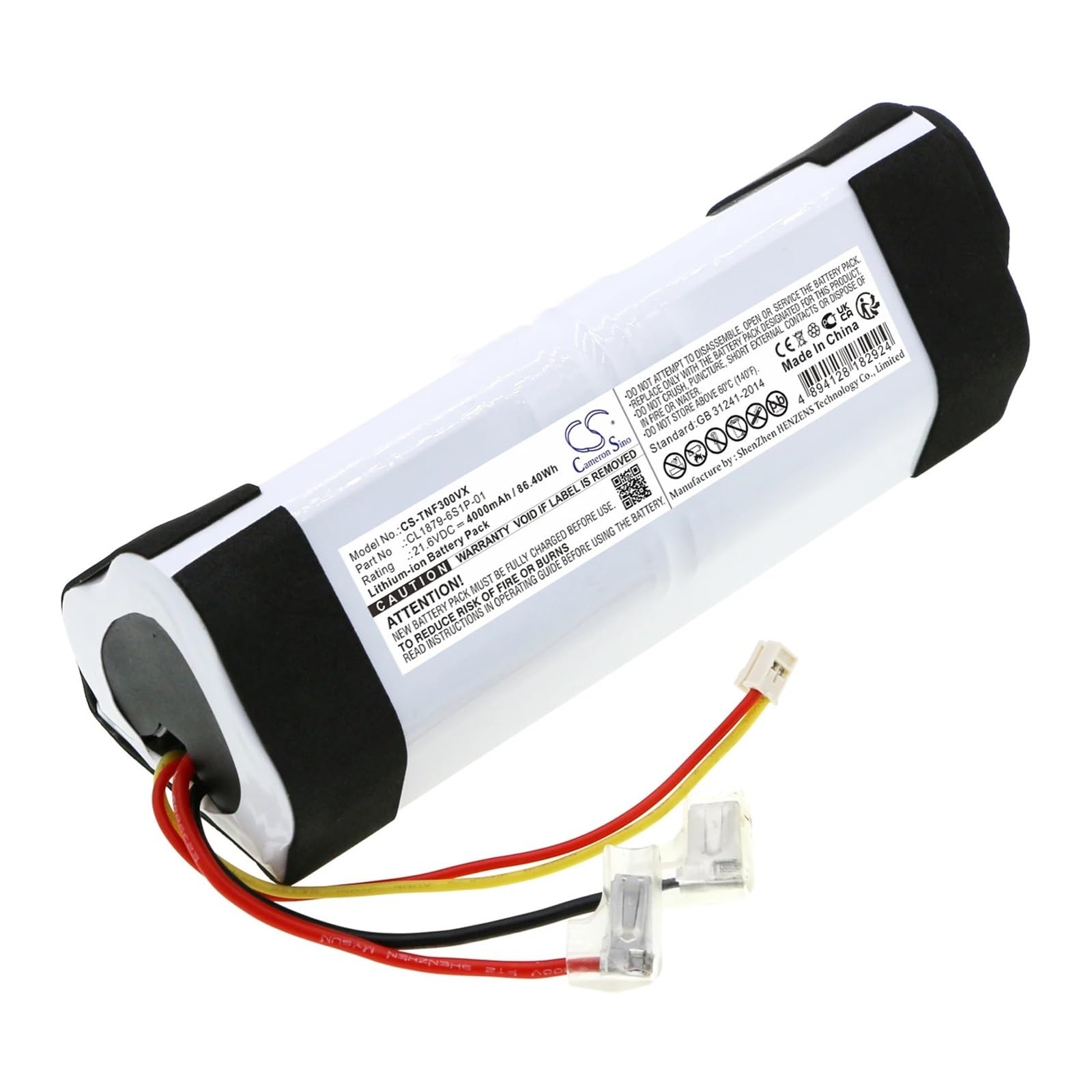 Vacuum Cleaner Replacement Battery，Compatible for Tineco Floor,2.0Slim, Floor One 1.0, Floor One S3-01, FM25-01, FM26-01, FW25M-01, FW26M-02, Black