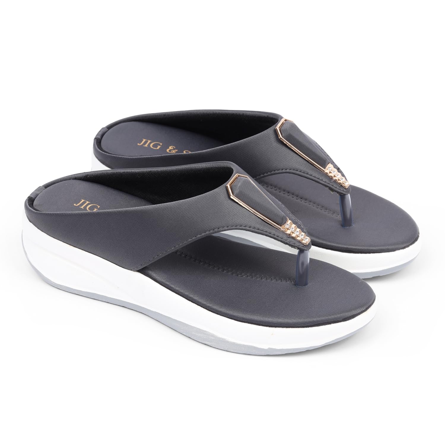jig & sid Women & Girls Flip-Flops Slippers Light weight, Soft Footbed, Comfortable & Stylish Wedges Slip On Slipper For Casual Wear & Formal Wear (J_S_110645)-picture-23