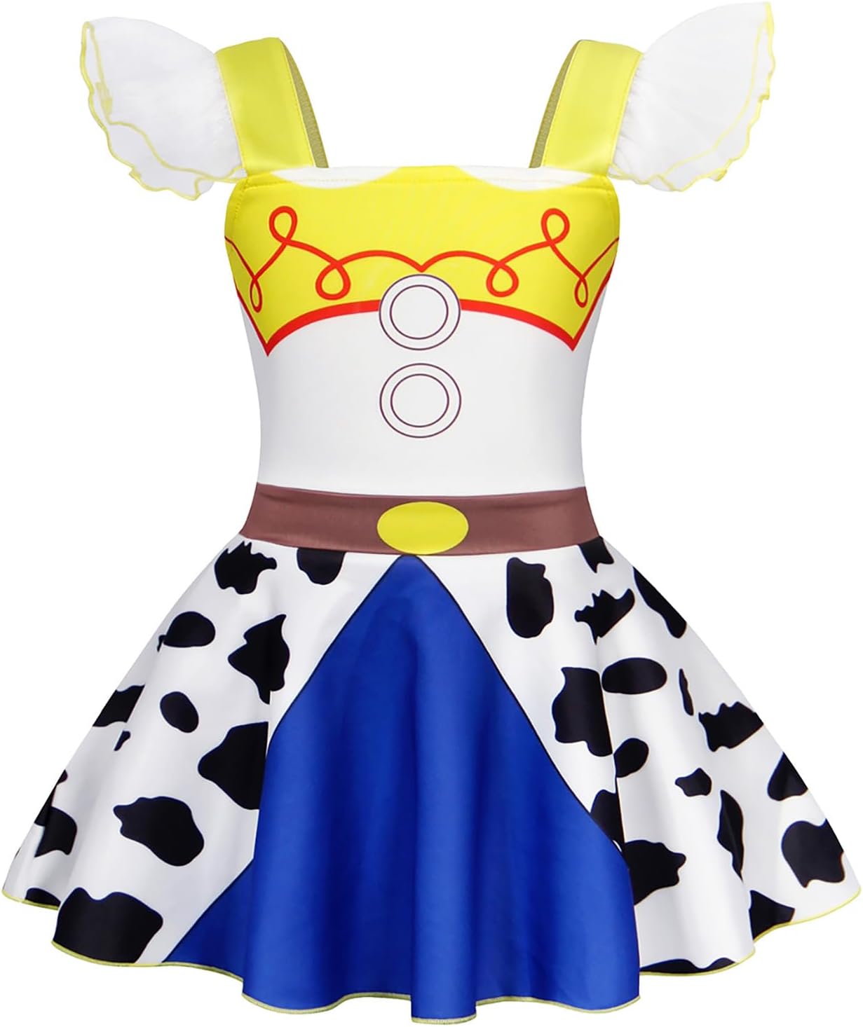 AmzBarley Cowboy Costume Kids Cowgirl Fancy Dress up Girls Cosplay World Book Day Birthday Party Flutter Sleeve Dressing up Clothes