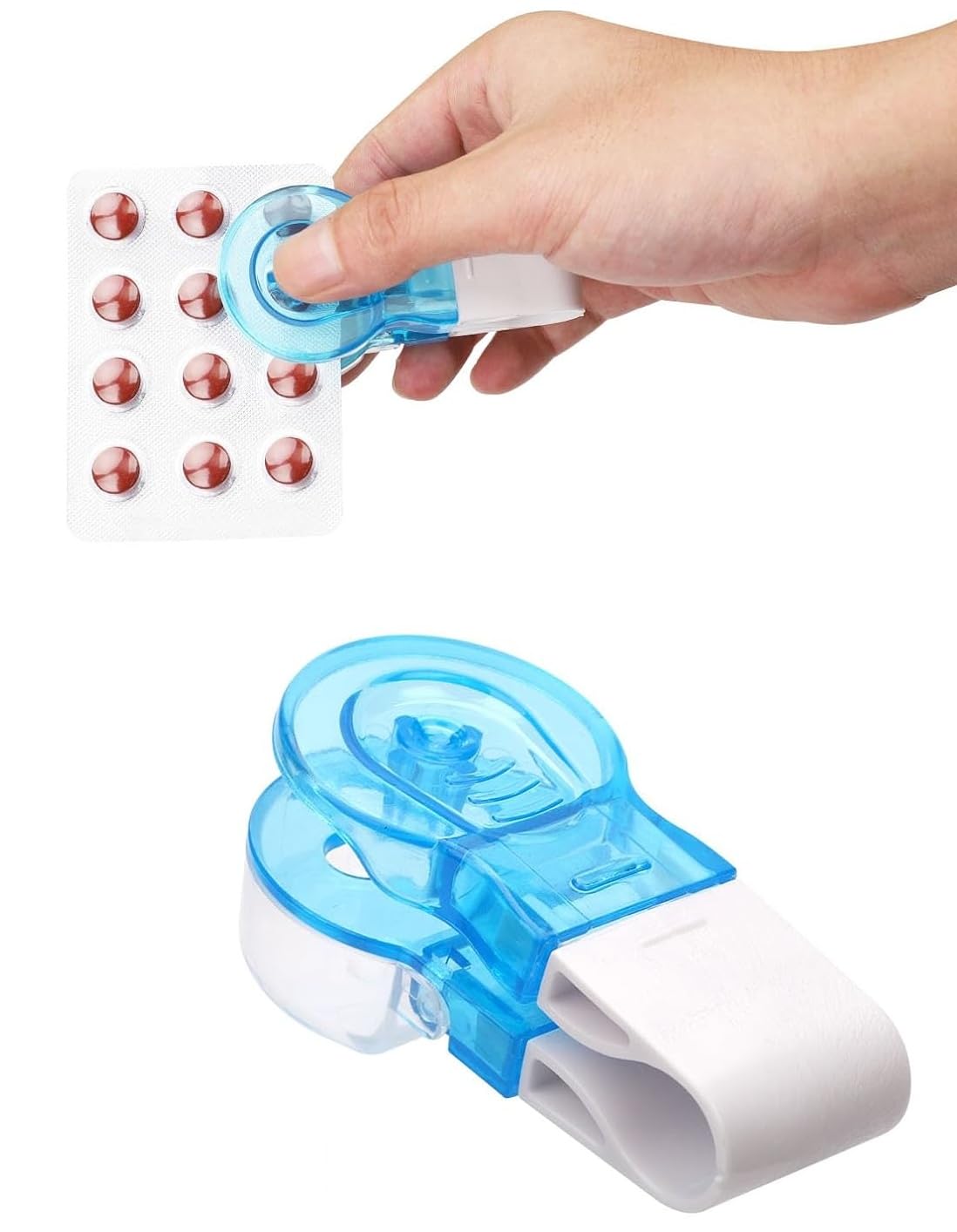 GION Mini Pill Dispenser Pill Taker, Pill Punch with Storage Box, Easy Pill Removal Medicine Taker Picker (1Pcs)-image-12
