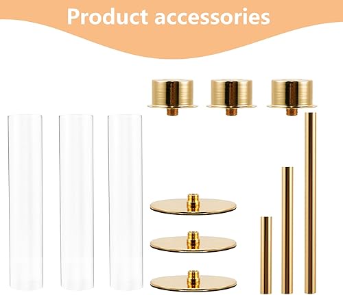 Miniatura 9 de 24 portavelas decorativos para centros de mesa de fiesta, centros de mesa dorados con pantalla acrílica para mesas, bodas, Halloween, Navidad,