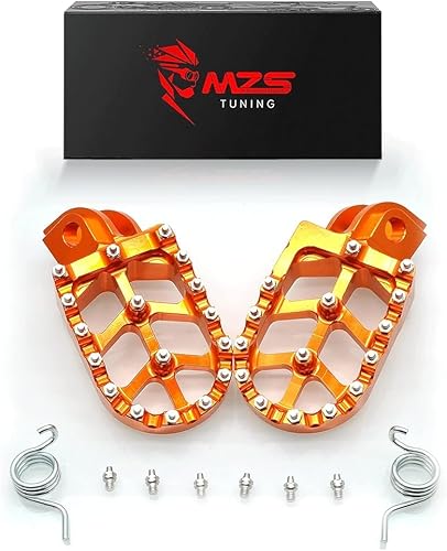 MZS Estriberas para Moto de Cross, 2001-2018 Estribo de Motocicleta Adventure MX Pedal CNC Naranja Compatible con Modelos 65 85 125 150 200 250 300