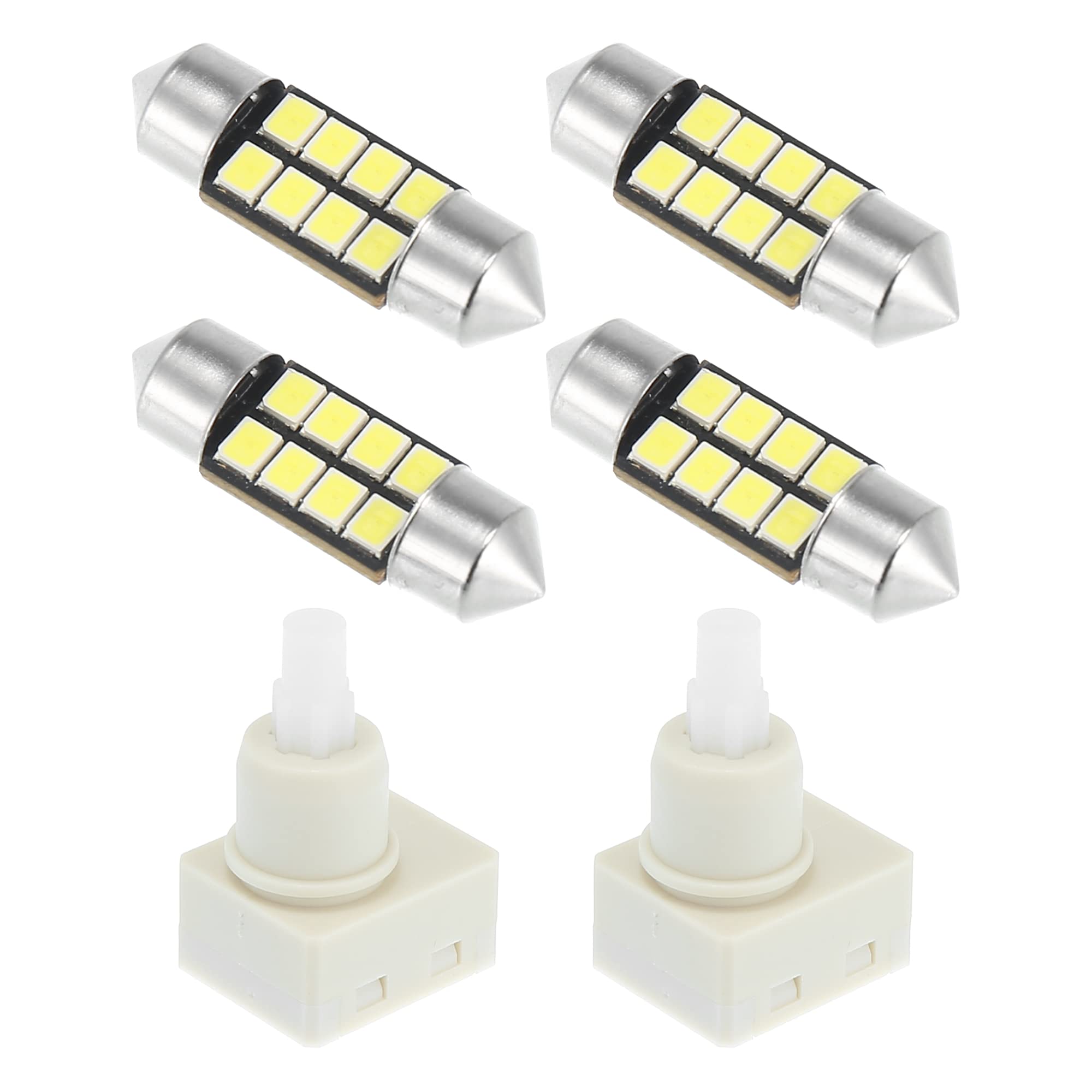 X AUTOHAUX 2Pcs Dome Lamp Switch with 4Pcs White LED Bulbs for Ram 1500