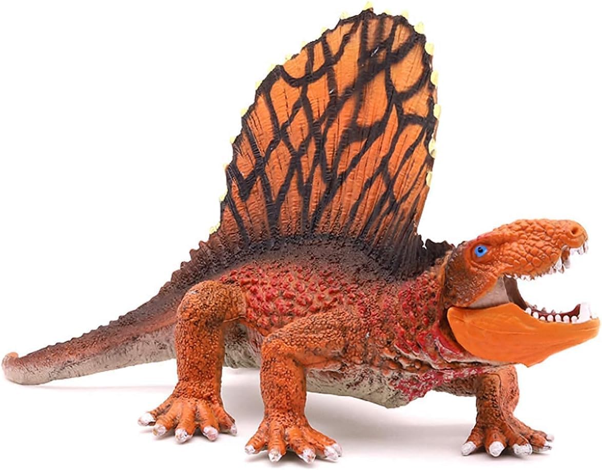 De-Lite 2025 Action Figures Soft Touch Vinyl Plastic Collectible Model Toys… (Dimetrodon Lizard Dinosaur Toy Figure, Scary Birthday Gift Cake Topper Role Play Collection)