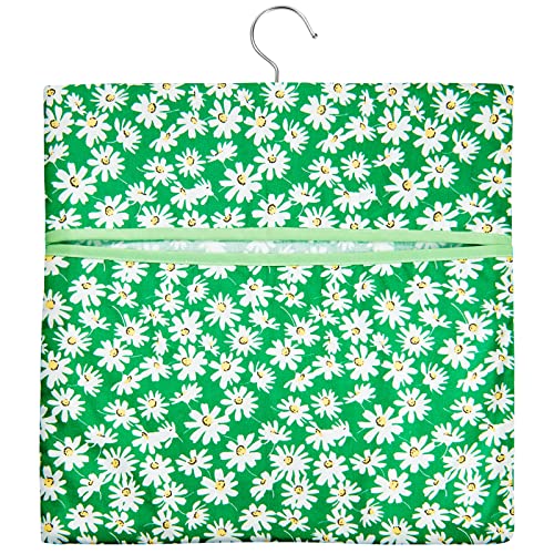 Nuenen Peg Bag for Washing Line with Hanger Clothes Peg Bag with Hook Laundry Accessories for Washing Line Clothes Storage, 11.42 x 11.42 Inches(Daisy)