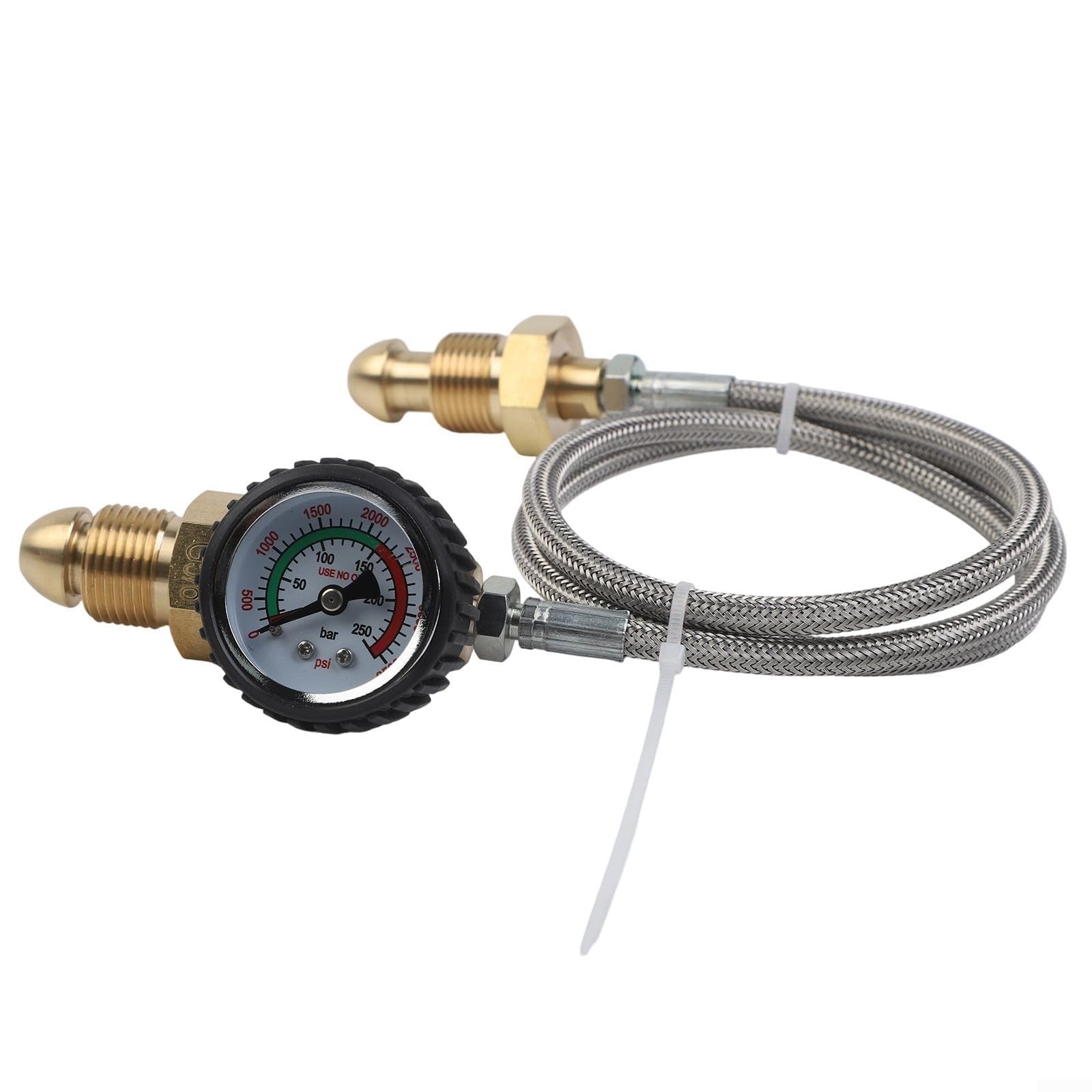 Manguera de recambio de cilindro de argón para BS 341 No 3 UK G 5/8 RH, adaptador de transferencia de acero inoxidable de alta presión para estación de llenado de línea trenzada de 90 cm