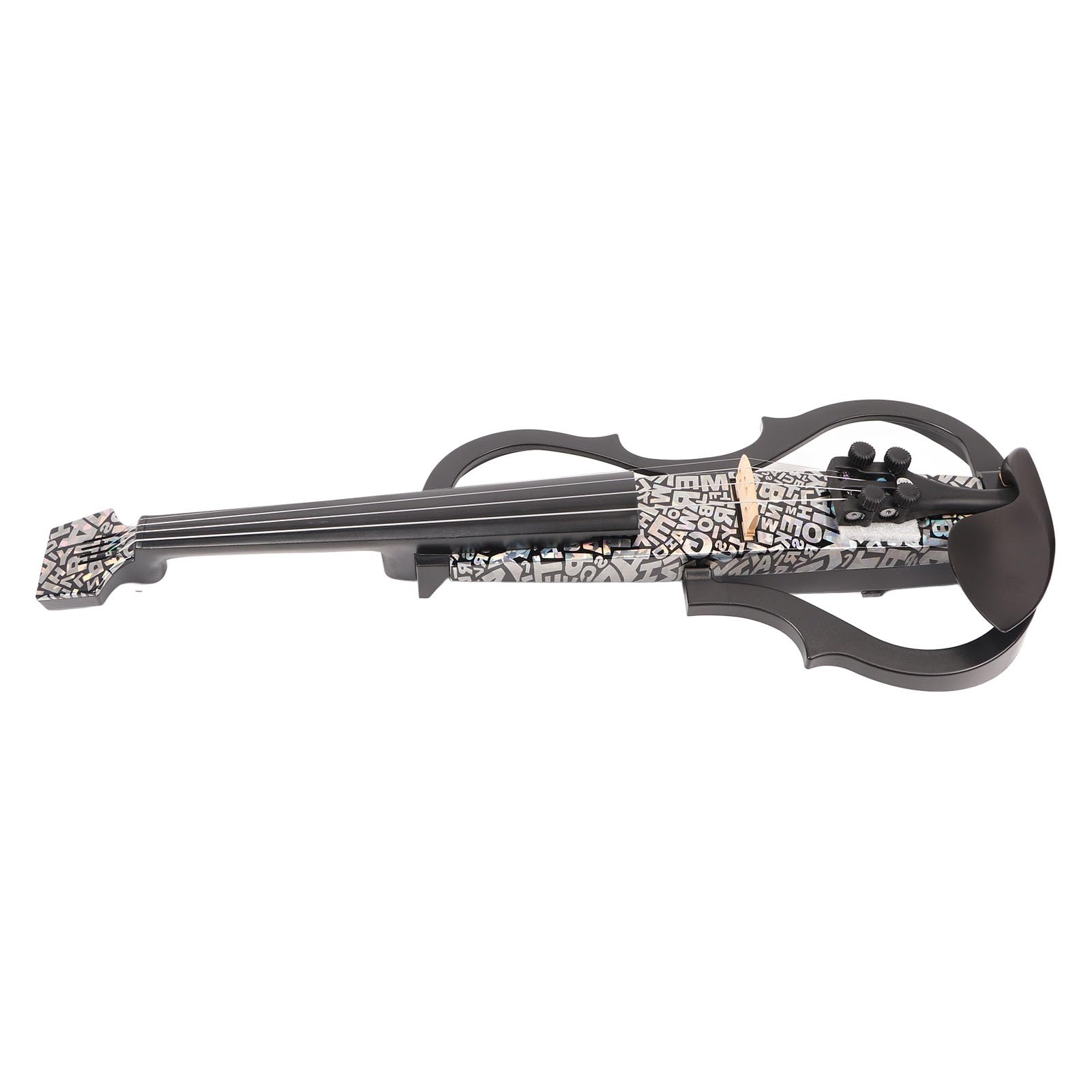 Violino Elettrico 4/4 Full Size, Raccordi Leggeri in Acero in Fibra di Carbonio Violino Silenzioso, da Pratica con Pickup Incorporato, Cuffie, Poggiaspalla, Borsa in Stoffa per Principianti