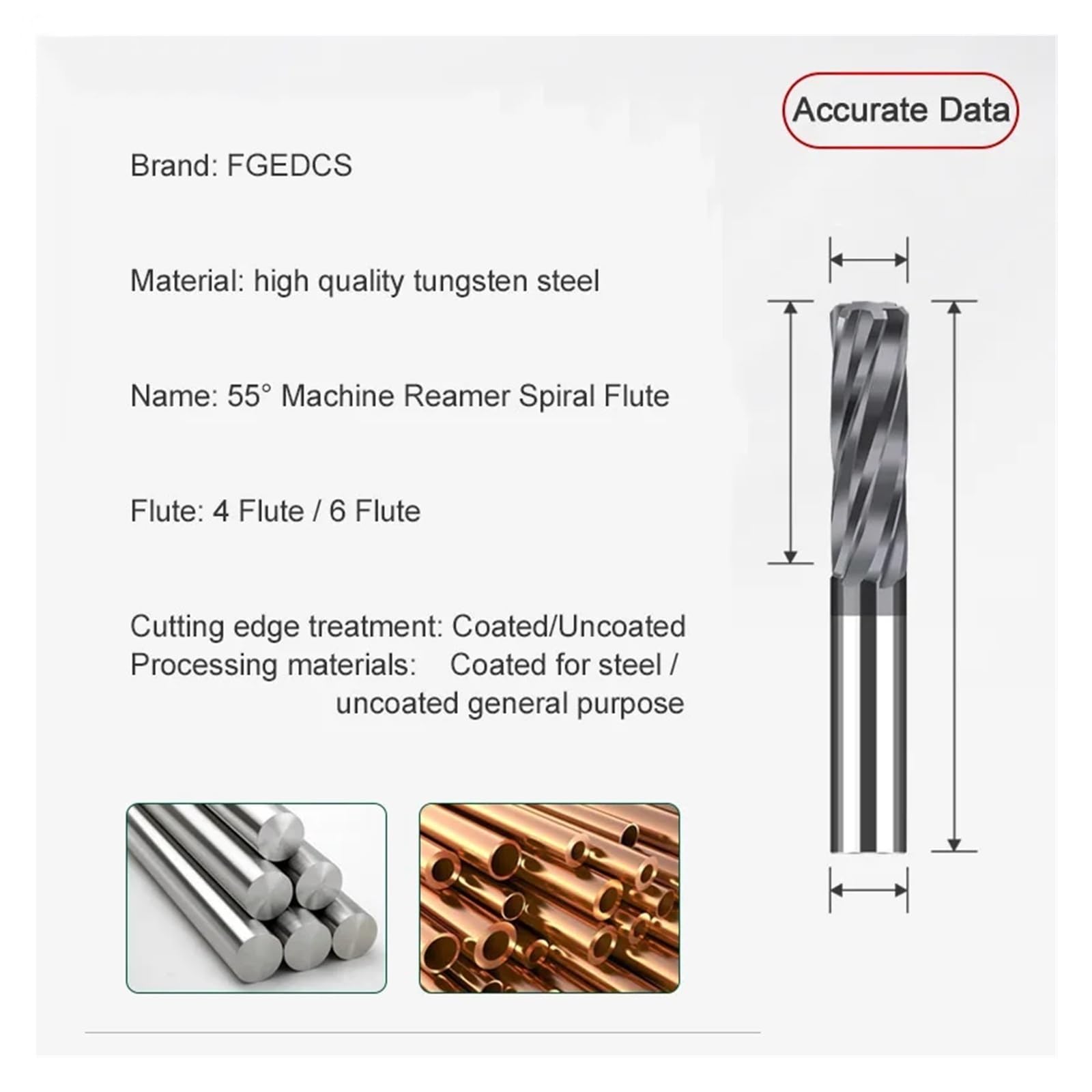 1 szt. Rozwiertak maszynowy spiralny 11.23 .24 .25 .26 .27 .28 .29mm przecinak do metalu 6 ostrzy CNC uchwyty tnące(Uncoated11.29X40X80L)