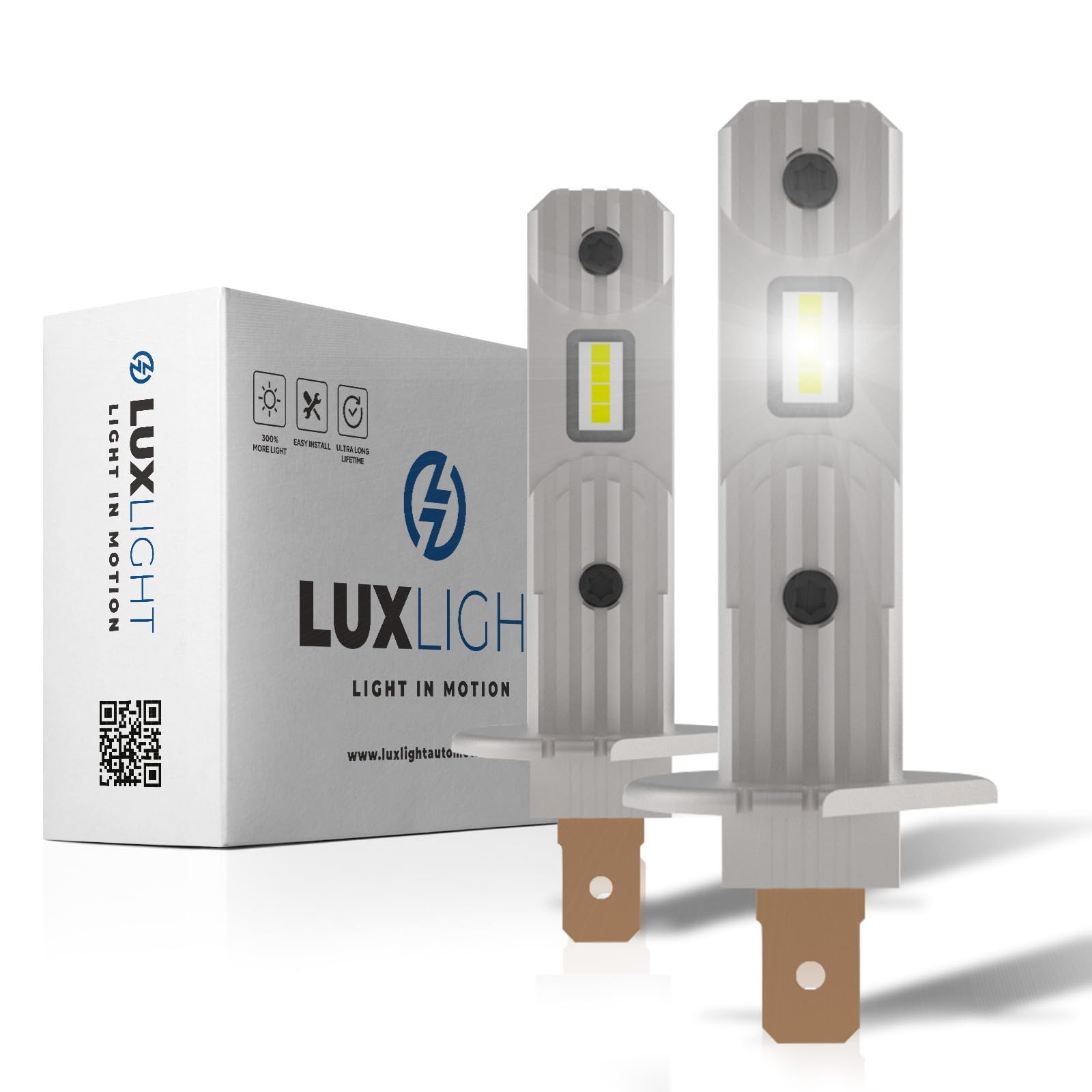 LUXLIGHT Lampadina LED H1 per Camion e Bus 24V 100% ADATTABILE 14'000 LM 20W 24V 6500K Bianco 2PZ Kit Lampada Sostituzione PLUG AND PLAY, Fari Abbaglianti Anabbaglianti Truck Pullman