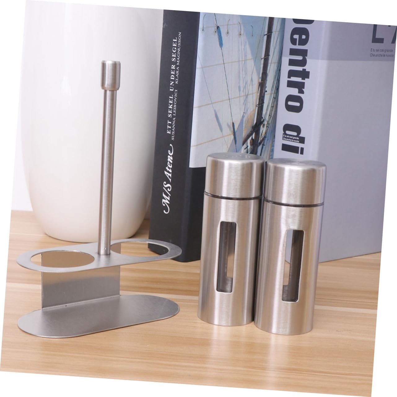 3 Stück Salz und Pfeffer Streuer aus Edelstahl und Acryl Gewürzglas mit Deckel für Barbecues und Picknicks Praktischer Küchengewürz Organizer