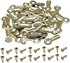 100 Sets Metal Frame Turn Buttons Picture Frame Backing Clips Frame Holder Buttons Photo Frames Hardware with Screws for Hanging Artwork Gold