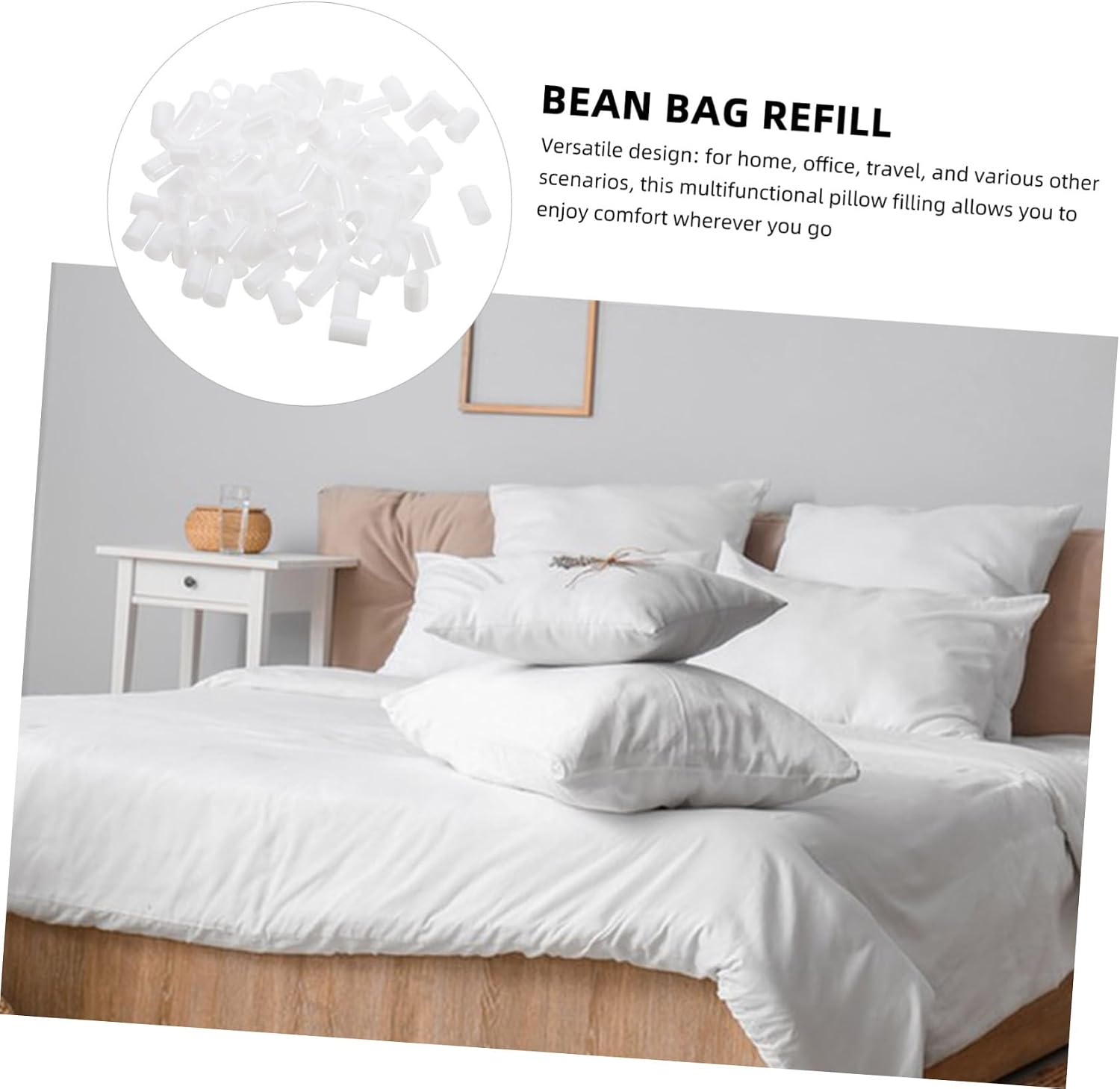 Mobestech 500g PE Soft Tube Pillow Filling Comfortable TPE Pillow Stuffing for Home Office and Travel for Melting Crafts and DIY Projects