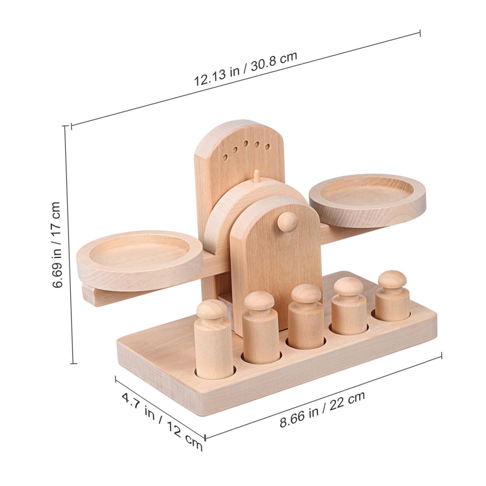 Bilancia in Legno Gioco Educativo Montessori per Ragazzo Ragazza e Studenti | Materiale Matematico Montessori, Superficie Rotonda Liscia, Gioco da Tavolo Educativo per Regalo
