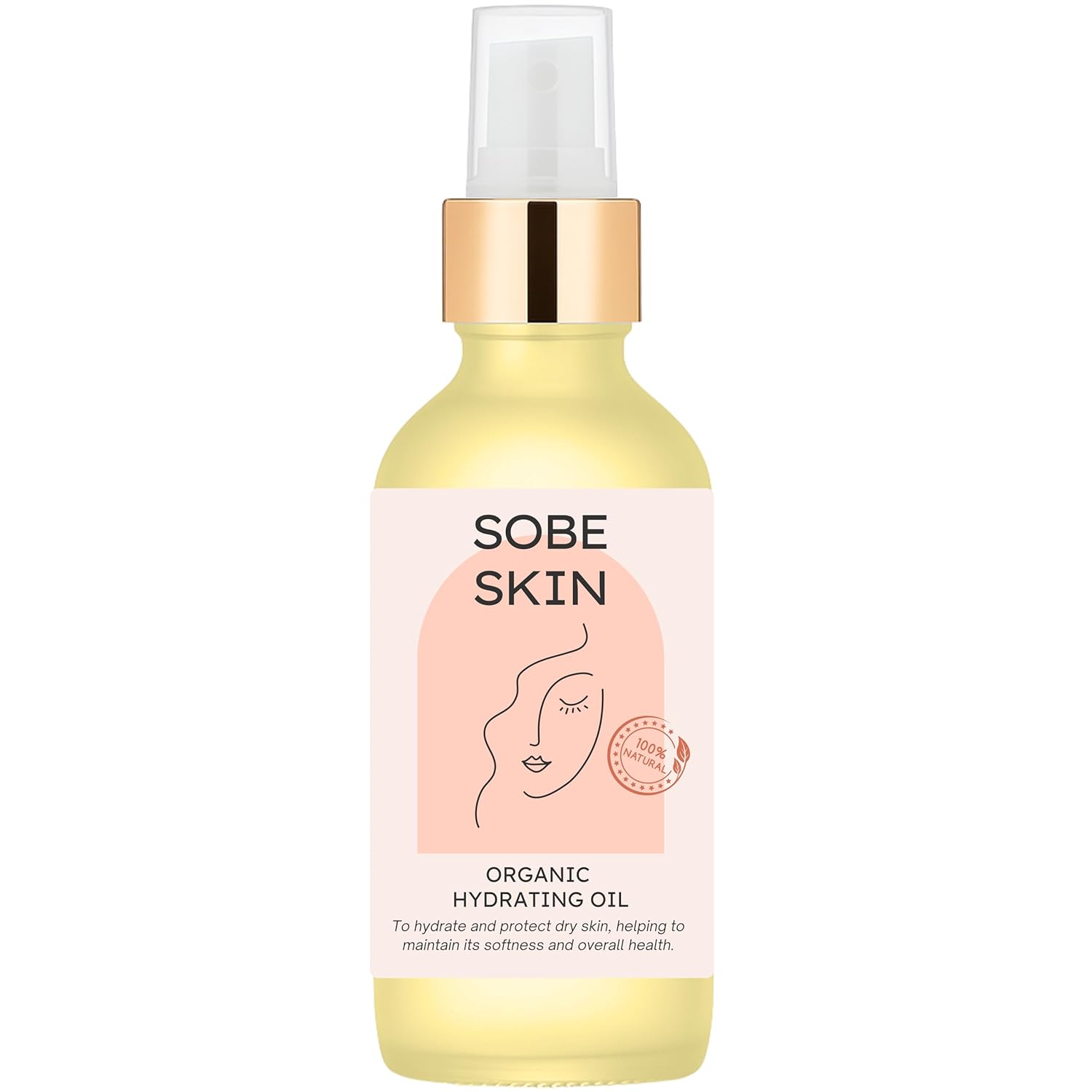 Hydrating Multi Use Organic Body Oil 120 ml, Lightweight Face Body and Hair Moisturizer, Spray Tan Safe, Fast Absorbing, Vegan, Non Comedogenic