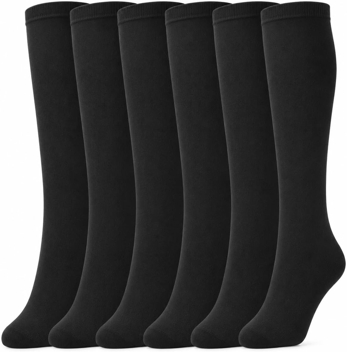 juDanzy 3 Pairs of Boys, Girls and Adult Solid Knee High Uniform Socks for School, Soccer, Football, AFO etc.