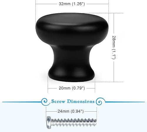 Miniatura 2 de Probrico Pomos modernos de un solo agujero para puertas de gabinetes de cocina, cajones de tocador, tocador de baño, mesitas de noche y armarios,