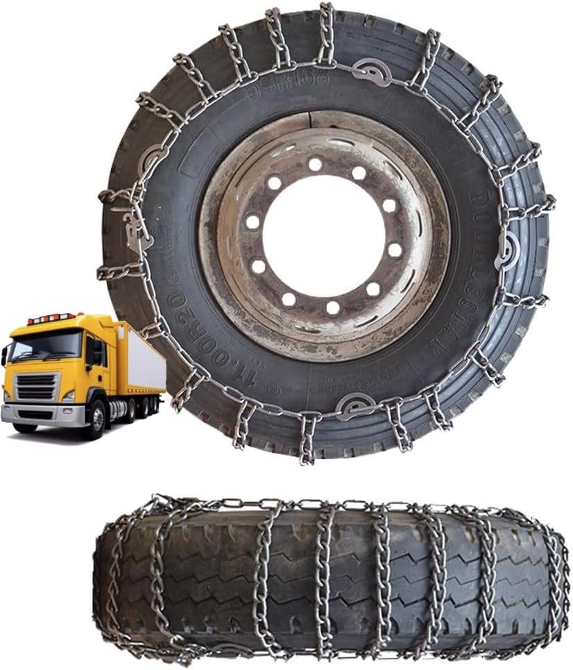 2pcs Snow Chains Tire Chains For Cars Suv Pickup Trucks - Quick Fit AND Easy Installation, Reusable Universal Emergency Traction Snow Chains for Kinds of Trucks 205/75R17.5 2pcs 205/75R17.5