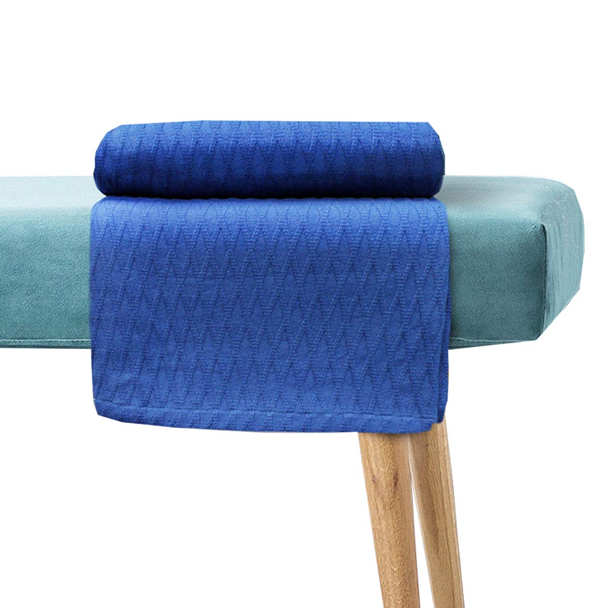 Couverture de serviette de canapé bleu en coton 230x258 cm pour grand salon