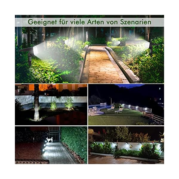 Solarlampen für Außen,64 LED-Lampen Kaltweiß,3 Helligkeitsmodi,IP67 Wasserdicht Solar Gartenleuchten für Außen,Haus, Hof, Garten, Weg – Bild 8