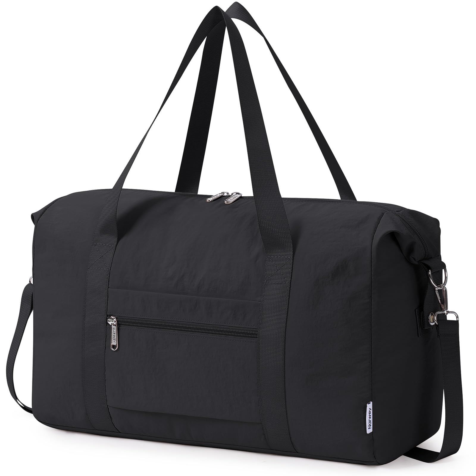 Narwey Travel Duffle Bag for Women, Lightweight Weekender Sports Gym Tote Bags for Women, Personal Item Travel Bag Airplane, Foldable Overnight Hospital Shoulder Bag for Women Travelling 25L (Khaki) — view 12