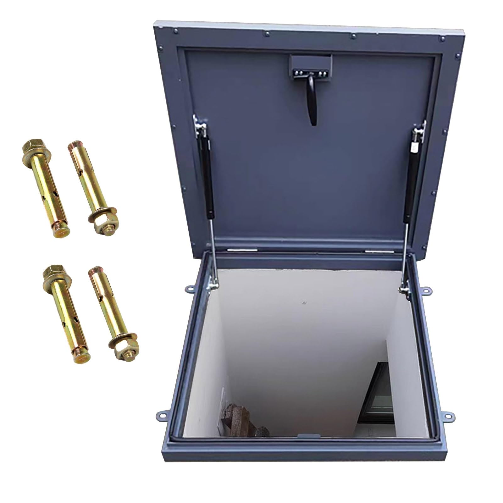 Trappe de Toit en Acier galvanisé thermolaqué - Trappe d'accès en Acier Inoxydable Facile à Installer pour Les couvercles de puits de lumière de sous-Sol - Dimensions de