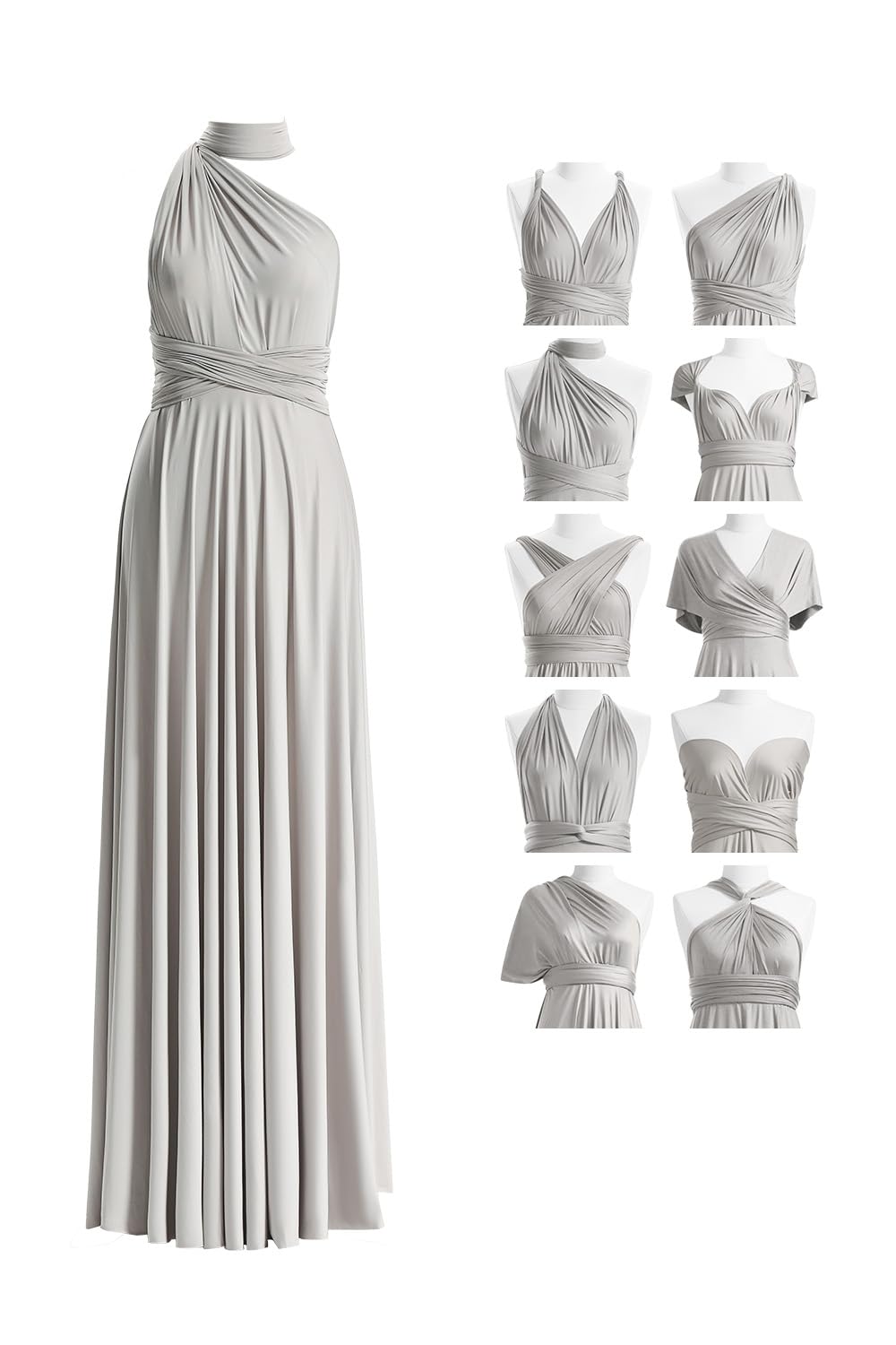 72styles Infinity Dress with Bandeau, Convertible Bridesmaid Dress, Long, Plus Size, Multi-Way Dress, Twist Wrap Dress