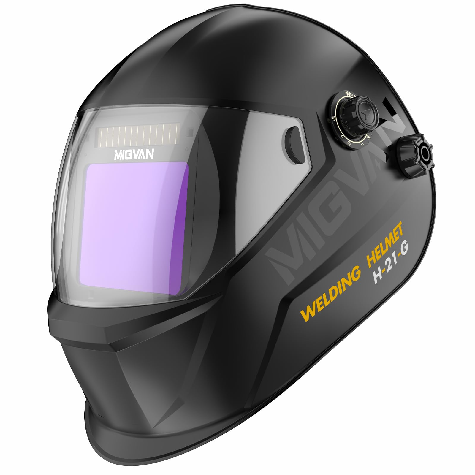Casco de Soldar Automático True-Color, UHD 100x82mm Vista XL H-21-G | Oscurecimiento 0,1ms Solar/Batería Pantalla (DIN 4/5-9/5-13) MIG/TIG/MMA para Bricolaje, Taller & Industria