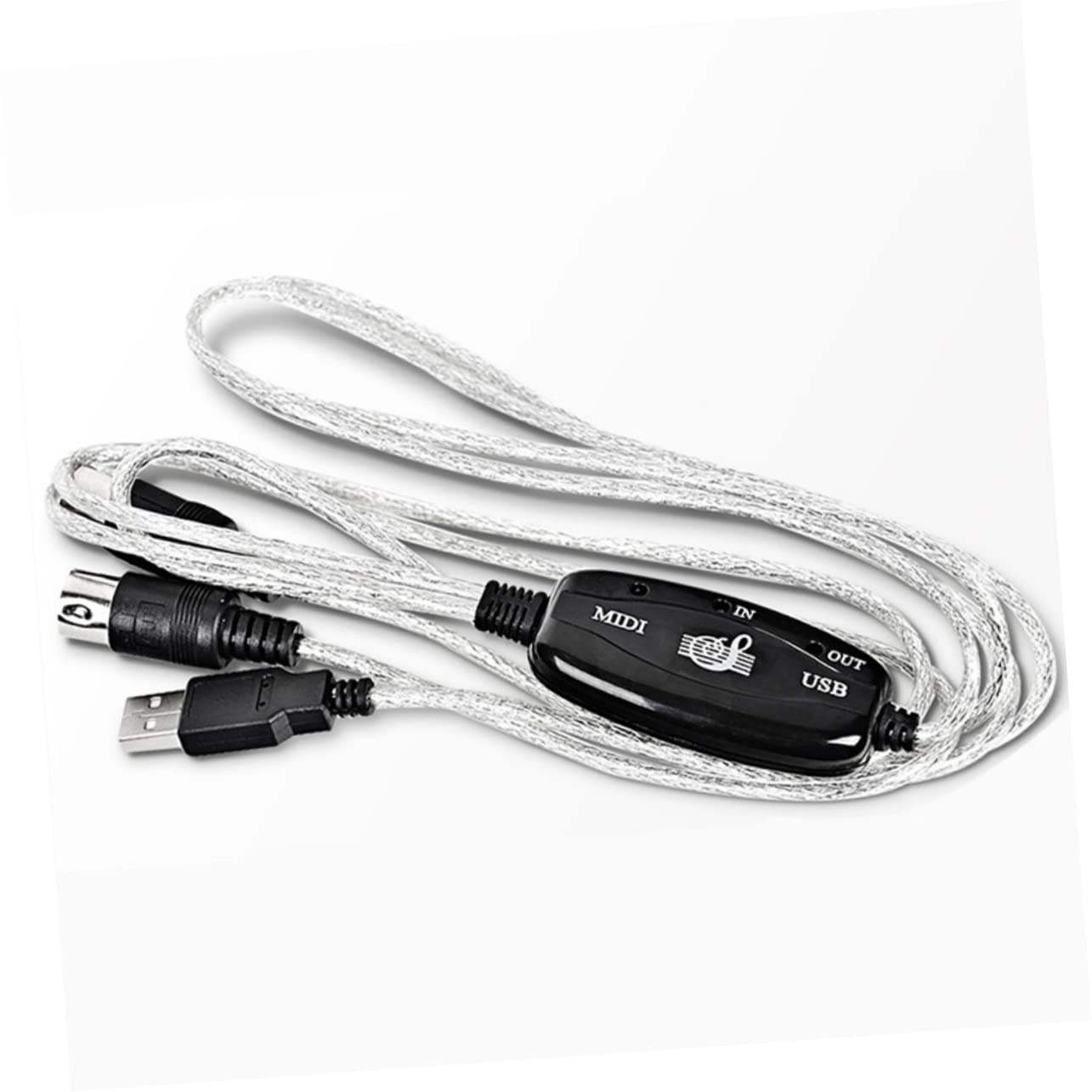 Mikinona Midi Cable 5 Pin to USB Midi Adapter Cable 70.86 Inch Music Editing Cord for Keyboard Connection Compatible with Windows Pc Home Studio