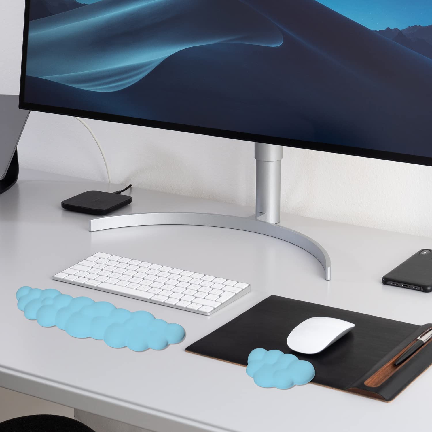 Worparsen Cloud Polssteun Pad Siliconen Polssteun voor Computer Toetsenbord, Ergonomische Muis Polssteun Houder Handsteun Kussen Roze