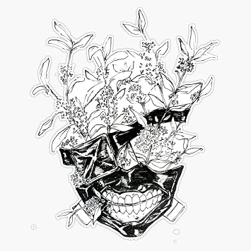 Kaneki Flower Mask Vinyl Waterproof Sticker Decal Car Laptop Wall Window Bumper Sticker 5"