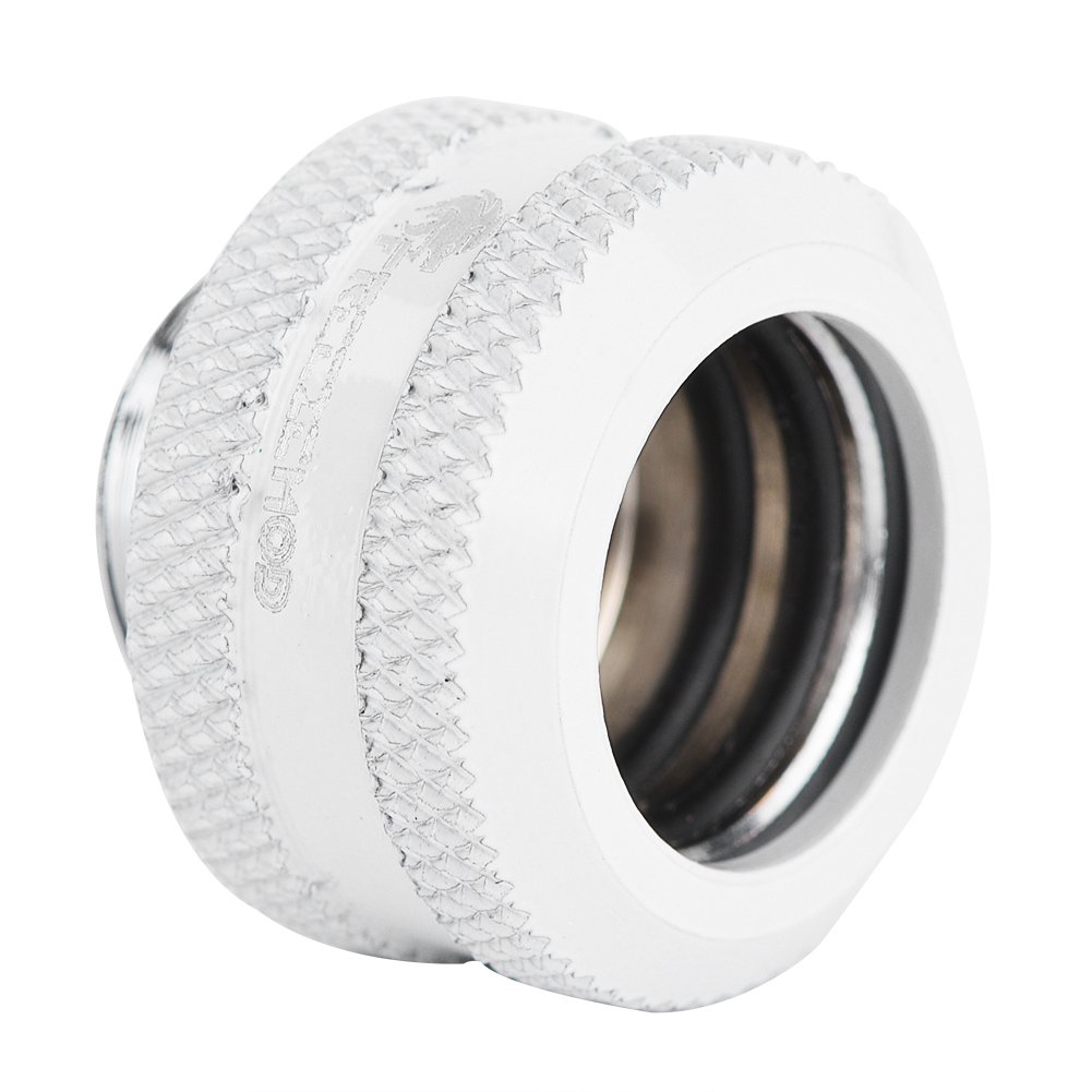 Kafuty Raccordi per Il Raffreddamento ad Acqua PC Raccordo a Compressione per Raffreddamento ad Acqua in Ottone Adatto per Tubo Rigido Diametro Esterno 16mm(4 Pezzi Bianchi)