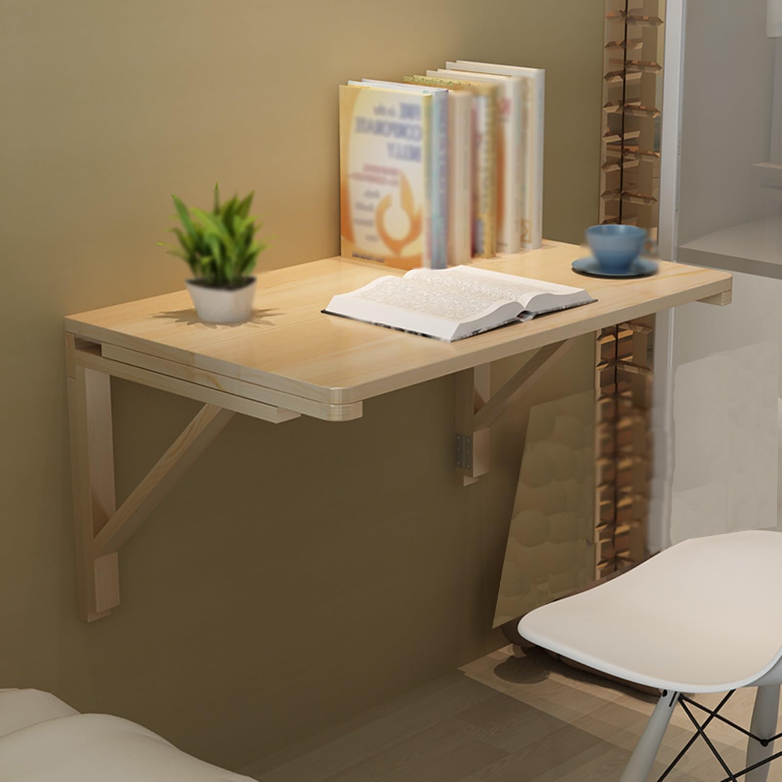 Support d'étagère pliable console réglable 120x50 cm pour tablette murale