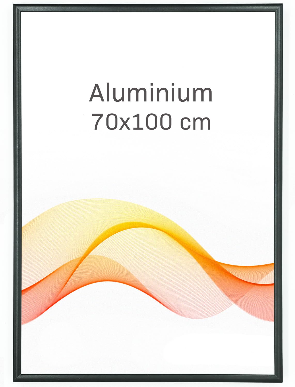 Alu Bilderrahmen 70x100cm Plakatrahmen Alurahmen mit Plexi Rahmen aus Aluminium für Bilder Poster Fotos und für Puzzle, Posterrahmen Fotorahmen, Schwarz