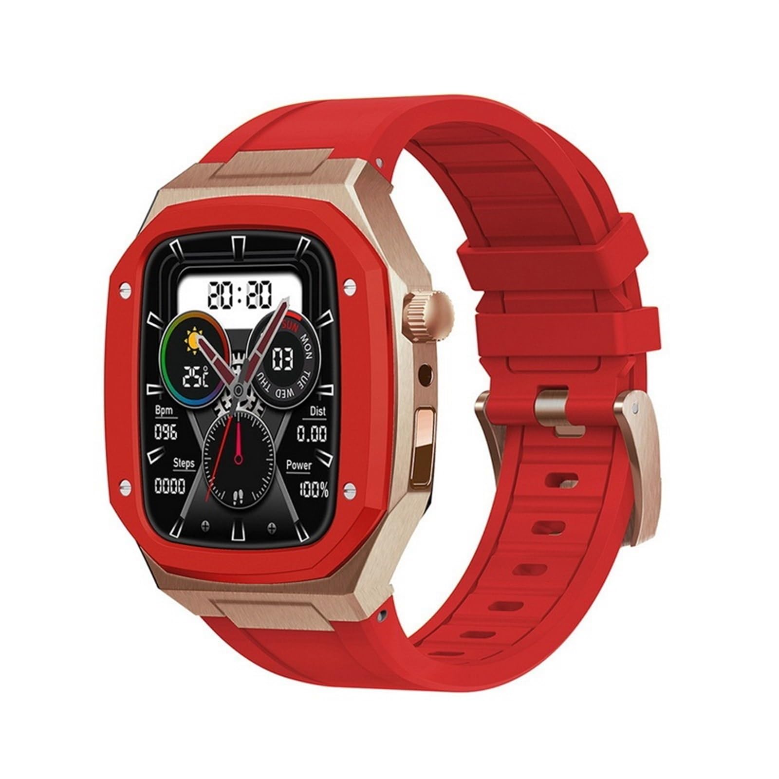 Couverture Apple Watch 44mm pour le sport et le quotidien en silicone rouge