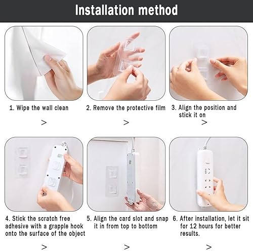 Miniatura 5 de 20 ganchos de pared adhesivos de doble cara para colgar, ganchos autoadhesivos transparentes para baño, sala de estar, cocina (10 unidades)