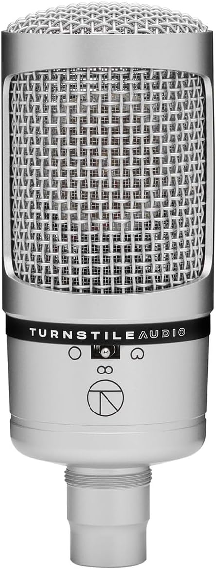 Turnstile Audio Concourse Series TAC700 Multi-Pattern Cardioid Condenser Microphone, Large Diaphragm for Vocal Recording, Podcasting, and Streaming, XLR Output