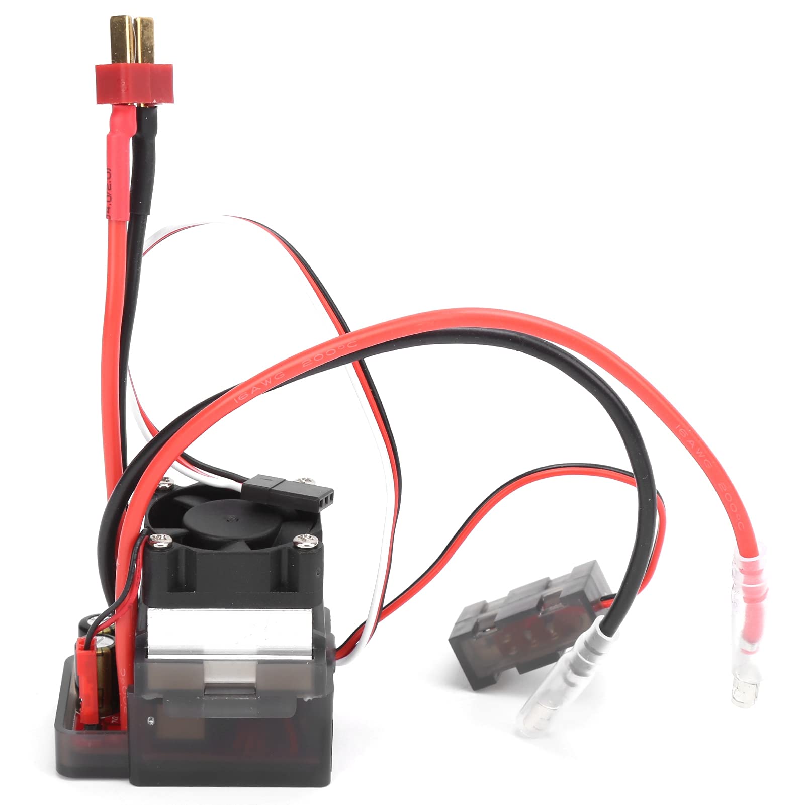 Versión de alto voltaje 320A Cepillo bidireccional ESC con ventilador de enfriamiento de freno Controlador de velocidad RC duradero para vehículo Modelo de barco Componentes