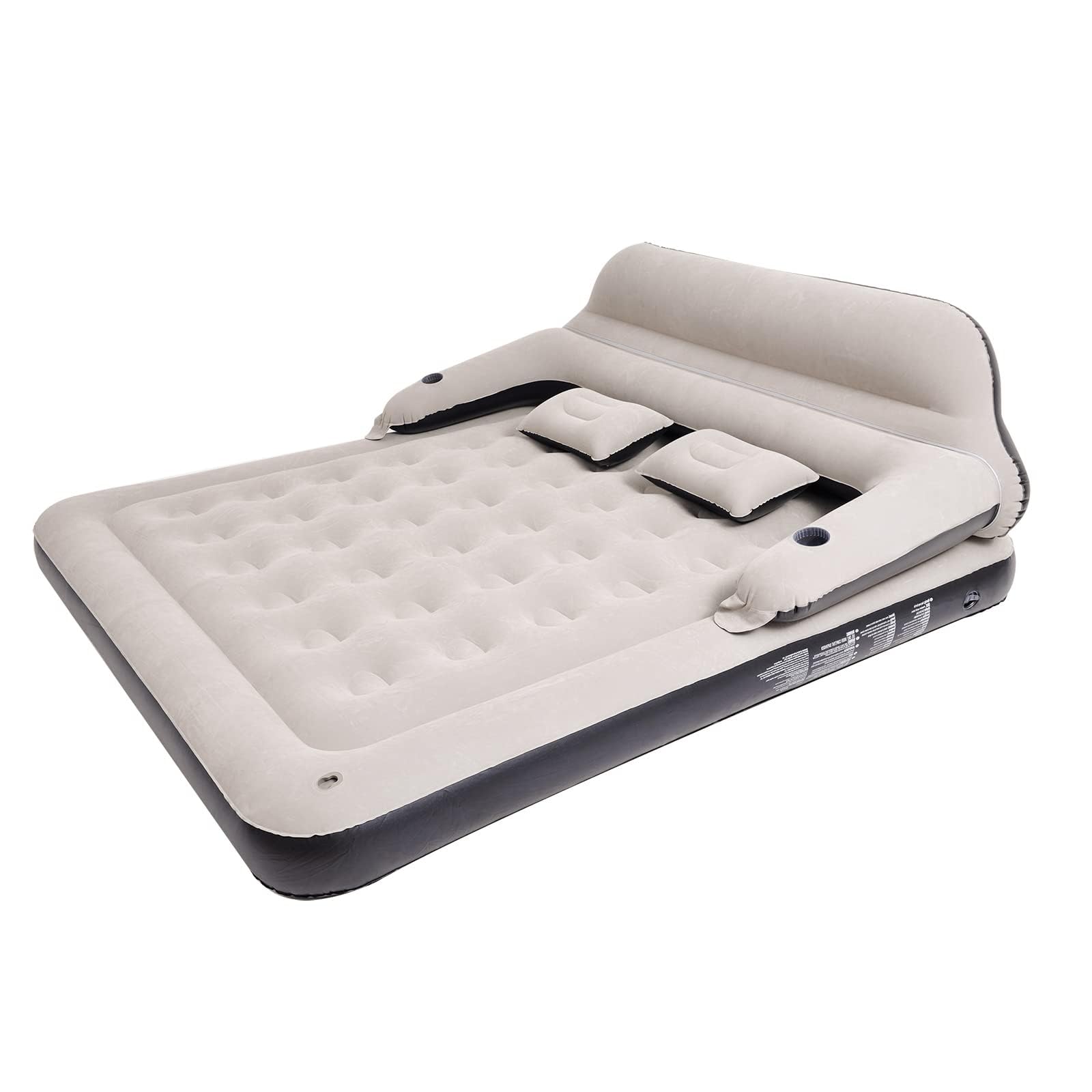 RAPTAVIS King Size Air Mattress Sofa Bed with Headboard and Pillow, Inflatable Bed for Outdoor Overnight