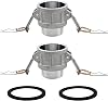 SAFBY 2 PCS Type B Aluminum Global Type B Cam and Groove Hose Fitting,2 Plug x2 NPT Male with 2 PCS 2 Camlock Gasket Fitting (2)