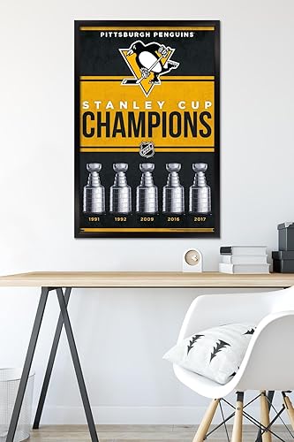 Miniatura 6 de Trends International NHL Pittsburgh Penguins - Póster de pared de Champions 23, 22.37 x 34.00 pulgadas, versión enmarcada en negro