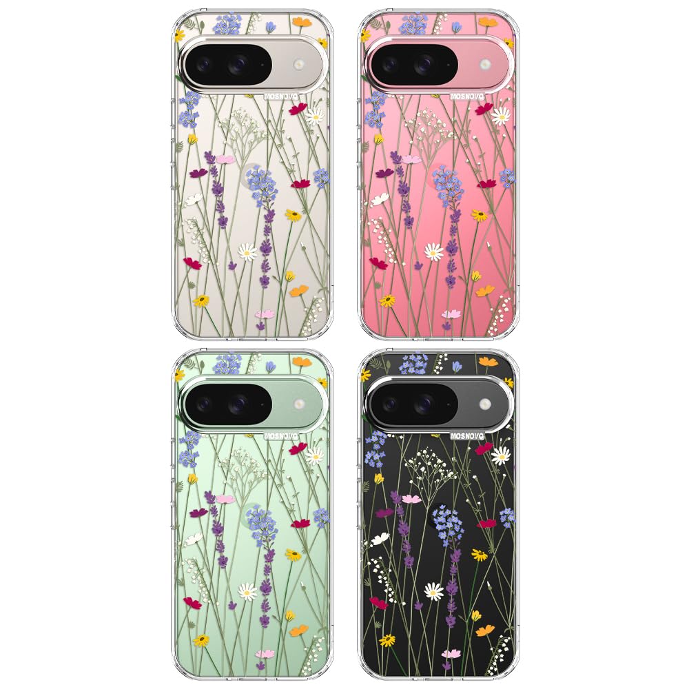MOSNOVO Case for Google Pixel 10 & Pixel 10 Pro, [Buffertech 6.6ft Military-Grade Drop Protection] [Anti Peel Off Tech] Clear TPU Bumper Phone Case Cover Design - Cute Cherry — view 497