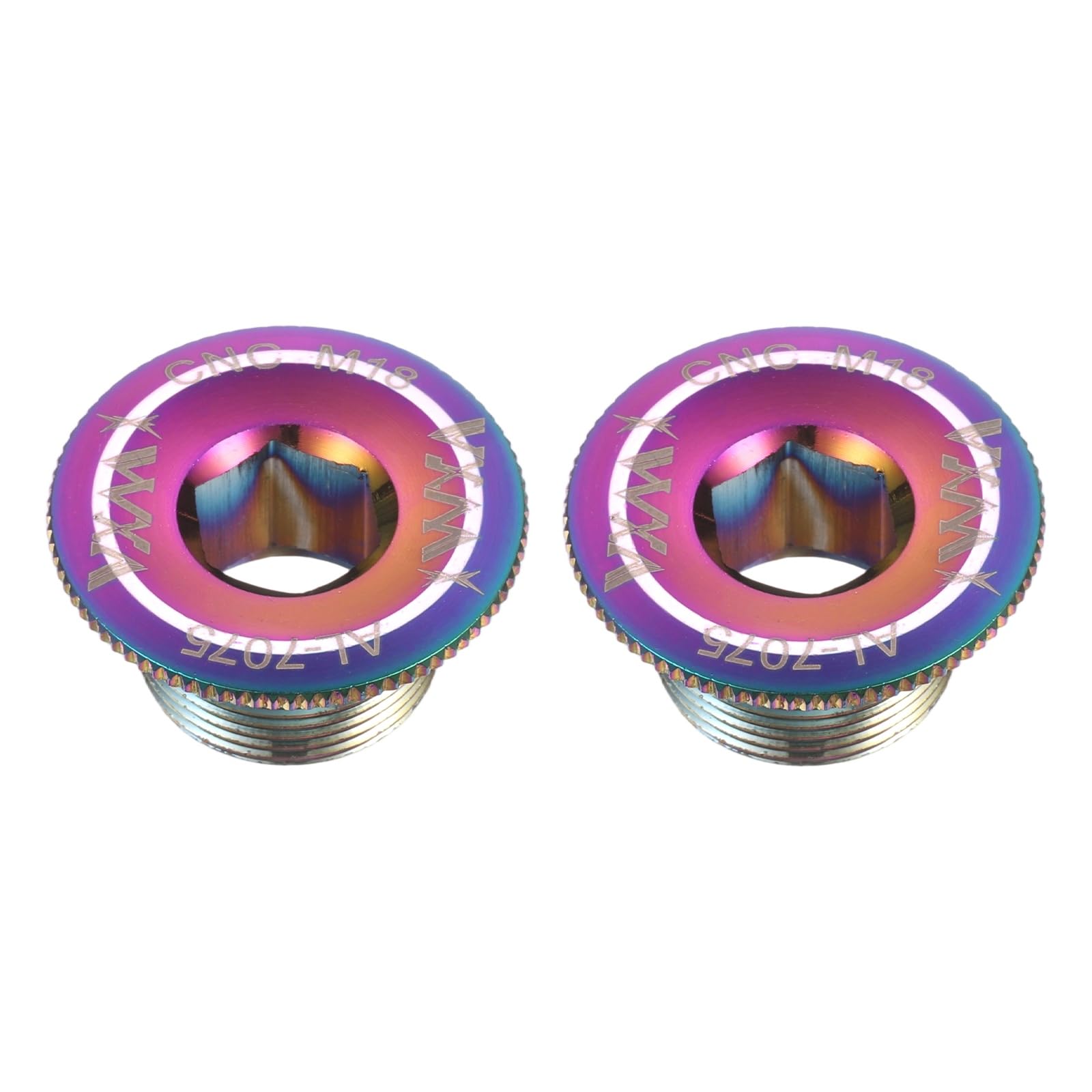 sourcing map 2pcs Crank Cover Screw M18 Aluminum Alloy Bicycle Crank Fixing Bolt Crankset Arm Chainwheel Screws for Mountain Road Bike, Colorful